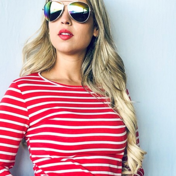 Red & White Stripe Top - Picture 2 of 4